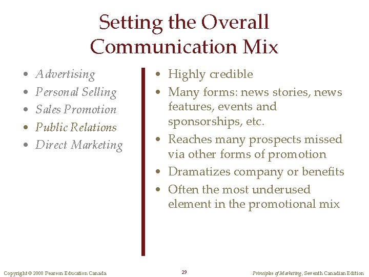 Setting the Overall Communication Mix • • • Advertising Personal Selling Sales Promotion Public Setting the Overall Communication Mix • • • Advertising Personal Selling Sales Promotion Public