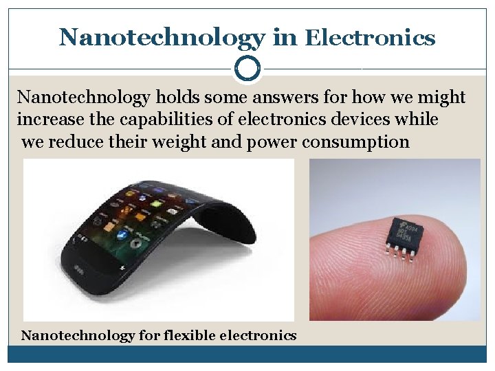 Nanotechnology in Electronics Nanotechnology holds some answers for how we might increase the capabilities