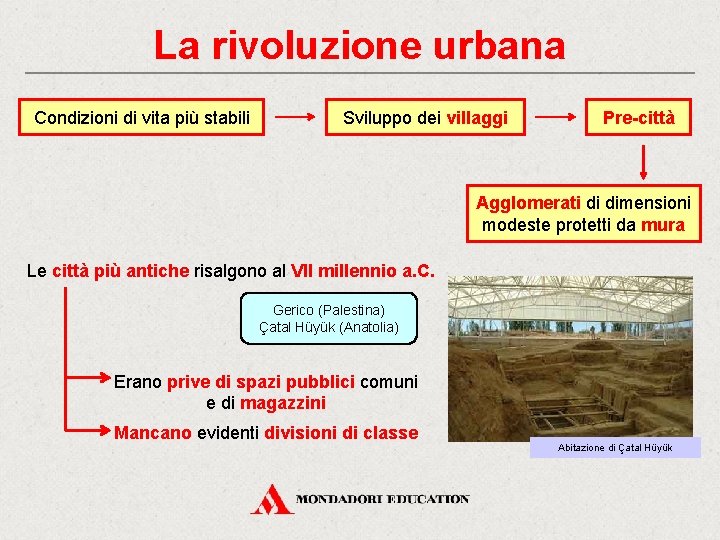 La rivoluzione urbana Condizioni di vita più stabili Sviluppo dei villaggi Pre-città Agglomerati di