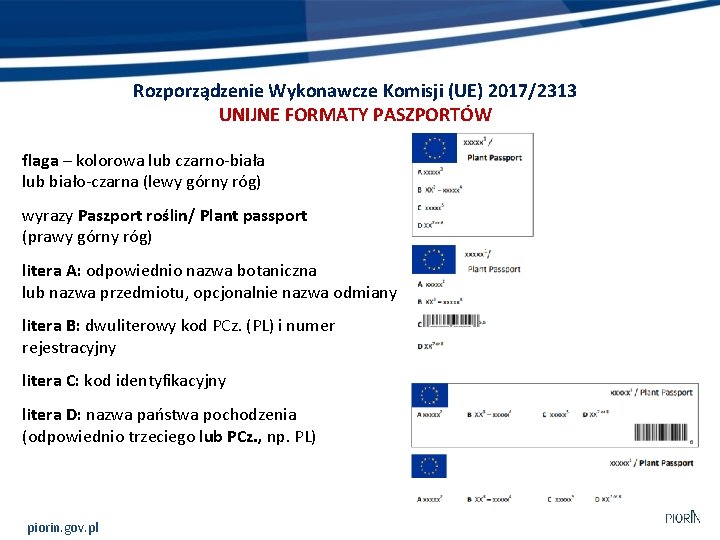 Rozporządzenie Wykonawcze Komisji (UE) 2017/2313 UNIJNE FORMATY PASZPORTÓW flaga – kolorowa lub czarno-biała lub