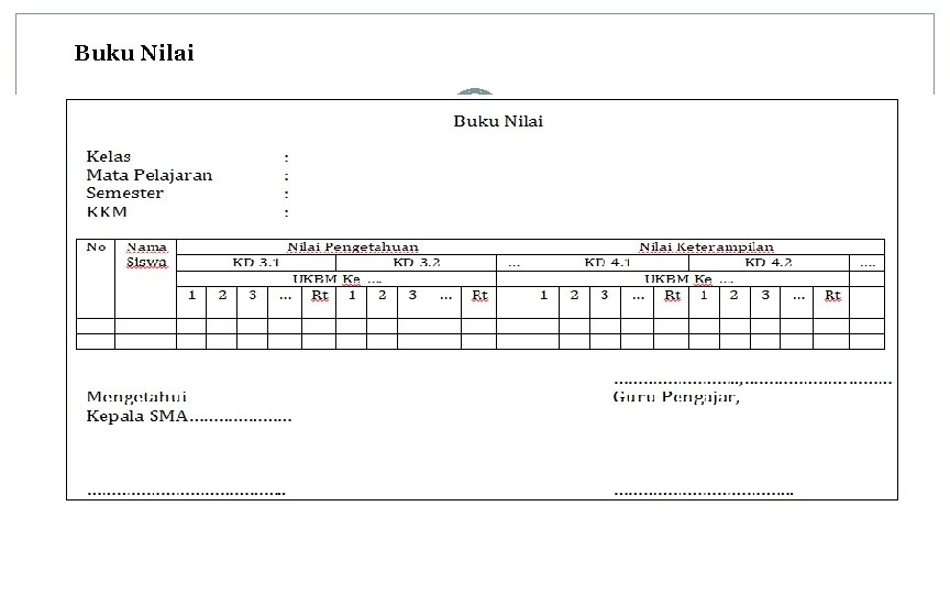 Buku Nilai. . . 