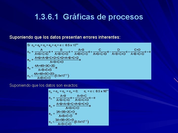 1. 3. 6. 1 Gráficas de procesos Suponiendo que los datos presentan errores inherentes: