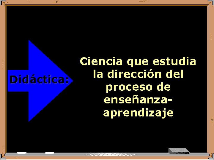 Ciencia que estudia la dirección del Didáctica: proceso de enseñanzaaprendizaje 