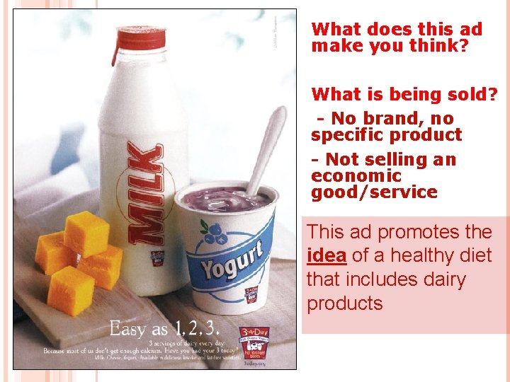 What does this ad make you think? What is being sold? - No brand,