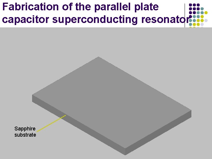 Fabrication of the parallel plate capacitor superconducting resonator Capacitor Al(200 nm) (bottom plate) Si.