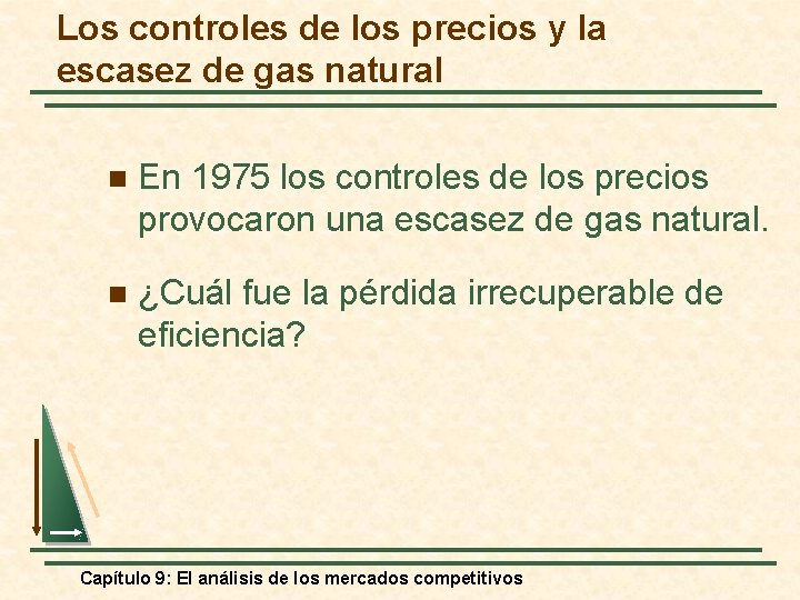 Los controles de los precios y la escasez de gas natural n En 1975