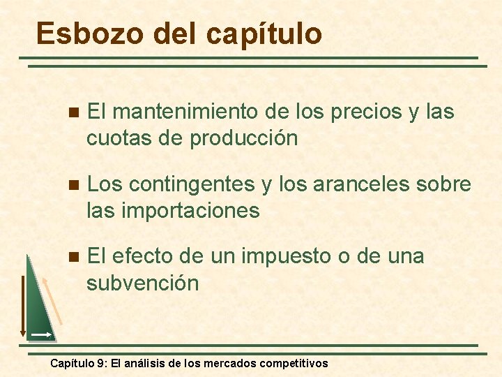 Esbozo del capítulo n El mantenimiento de los precios y las cuotas de producción