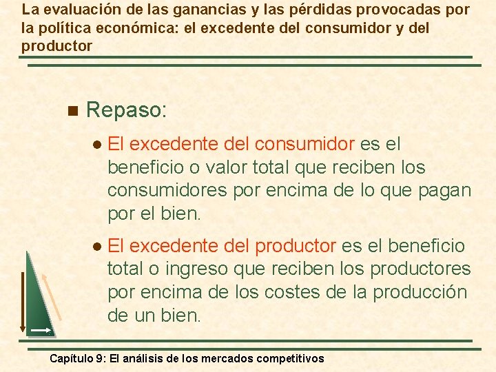 La evaluación de las ganancias y las pérdidas provocadas por la política económica: el