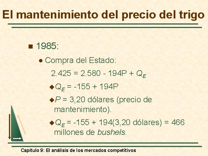 El mantenimiento del precio del trigo n 1985: l Compra del Estado: 2. 425