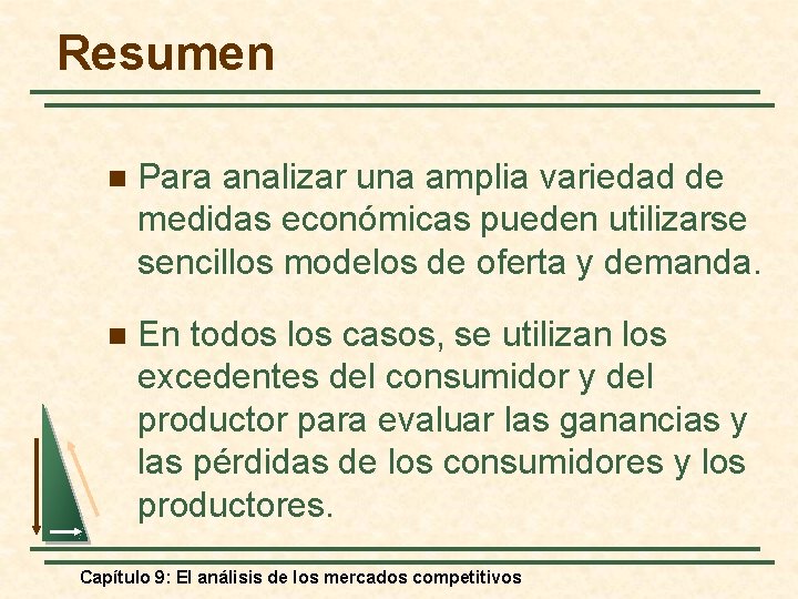 Resumen n Para analizar una amplia variedad de medidas económicas pueden utilizarse sencillos modelos