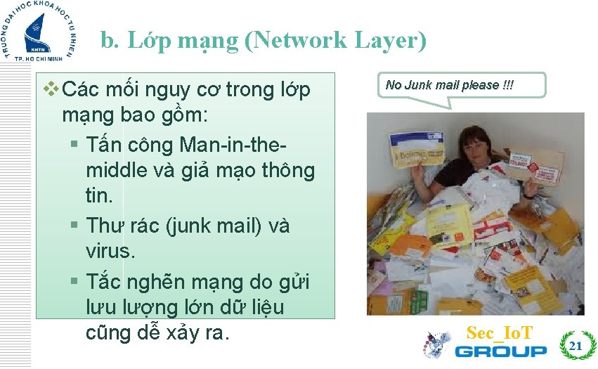 b. Lớp mạng (Network Layer) Click to edit Master title style v Các mối