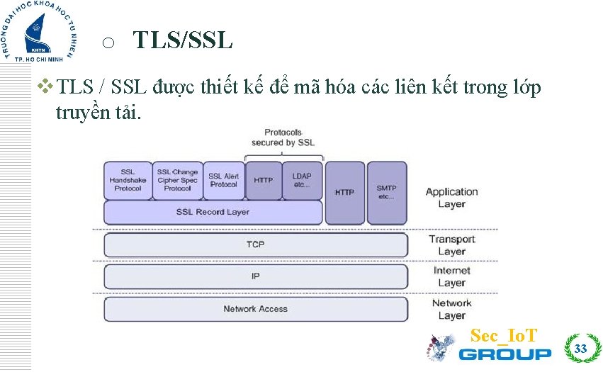 o TLS/SSL Click to edit Master title style v TLS / SSL được thiết