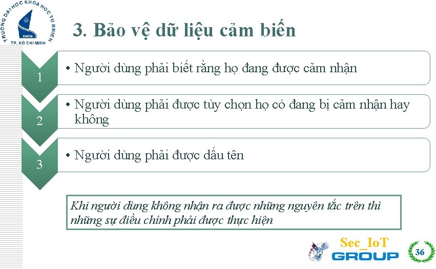 Click to edit Master title style 3. Bảo vệ dữ liệu cảm biến 1