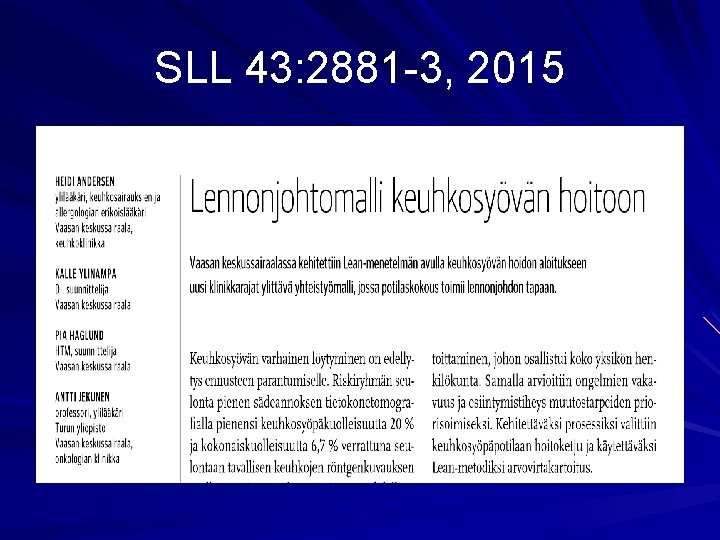 SLL 43: 2881 -3, 2015 SLL 43: 2881 -3, 2015