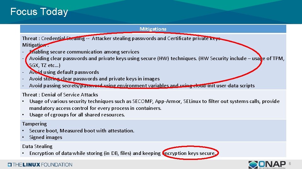 Focus Today Mitigations Threat : Credential Stealing -- Attacker stealing passwords and Certificate private Focus Today Mitigations Threat : Credential Stealing -- Attacker stealing passwords and Certificate private