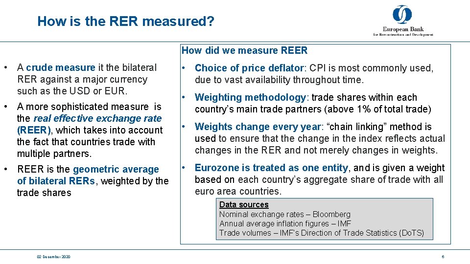 How is the RER measured? How did we measure REER • A crude measure