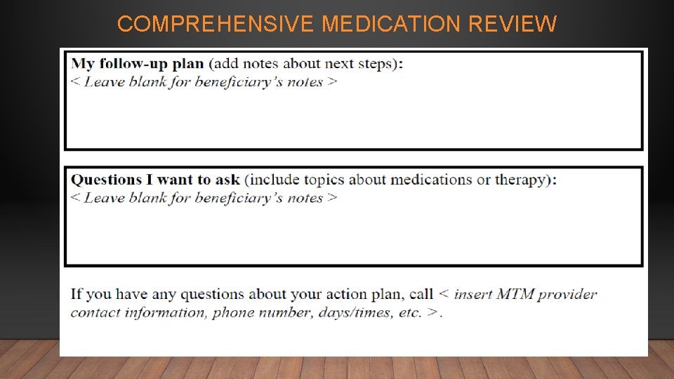 COMPREHENSIVE MEDICATION REVIEW 