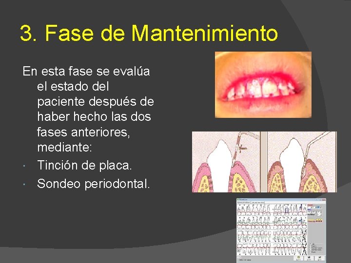 3. Fase de Mantenimiento En esta fase se evalúa el estado del paciente después