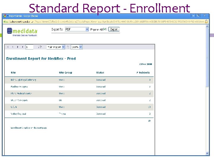 Standard Report - Enrollment 