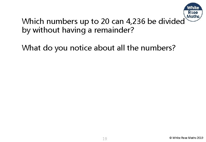 Which numbers up to 20 can 4, 236 be divided by without having a