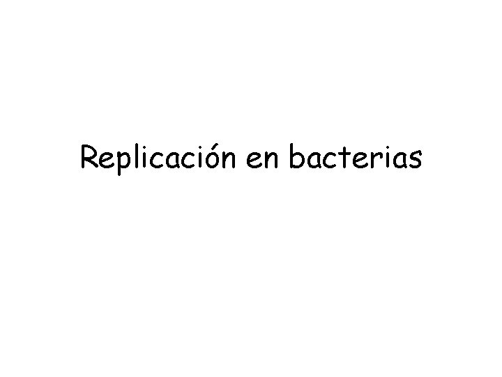 Replicación en bacterias 