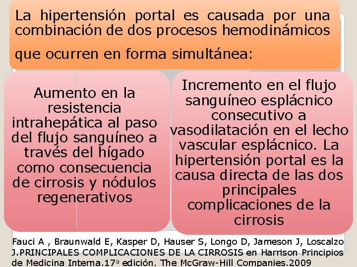 La hipertensión portal es causada por una combinación de dos procesos hemodinámicos que ocurren