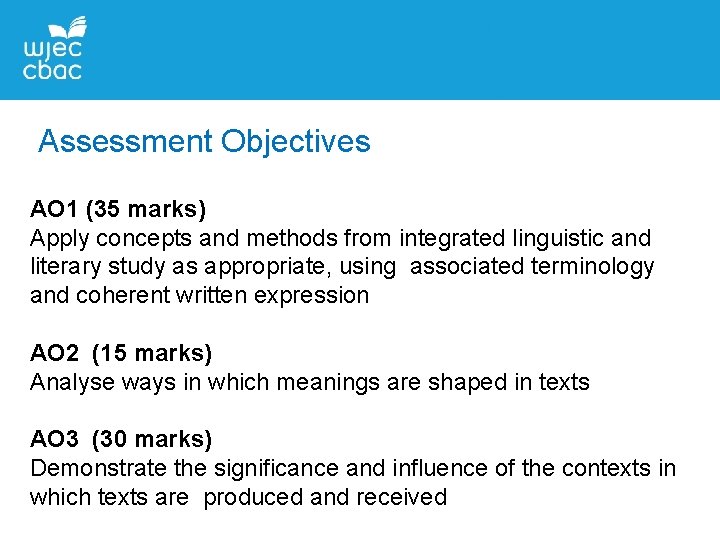 Assessment Objectives AO 1 (35 marks) Apply concepts and methods from integrated linguistic and