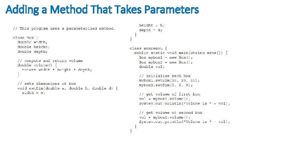 Adding a Method That Takes Parameters 