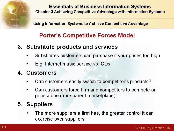 Essentials of Business Information Systems Chapter 3 Achieving Competitive Advantage with Information Systems Using