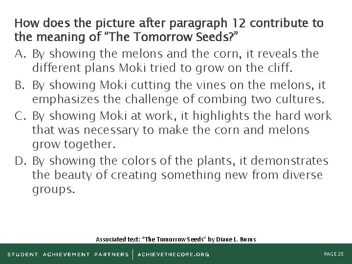 How does the picture after paragraph 12 contribute to the meaning of “The Tomorrow