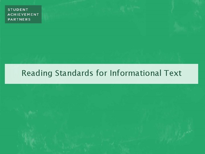 Reading Standards for Informational Text 