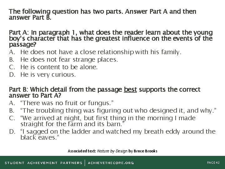 The following question has two parts. Answer Part A and then answer Part B.