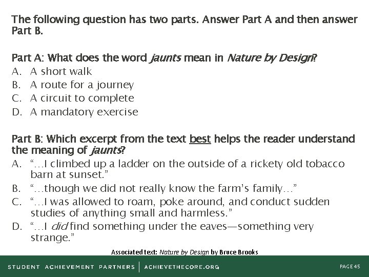 The following question has two parts. Answer Part A and then answer Part B.