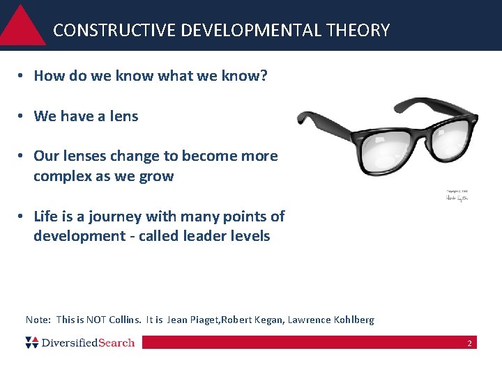 CONSTRUCTIVE DEVELOPMENTAL THEORY • How do we know what we know? • We have CONSTRUCTIVE DEVELOPMENTAL THEORY • How do we know what we know? • We have