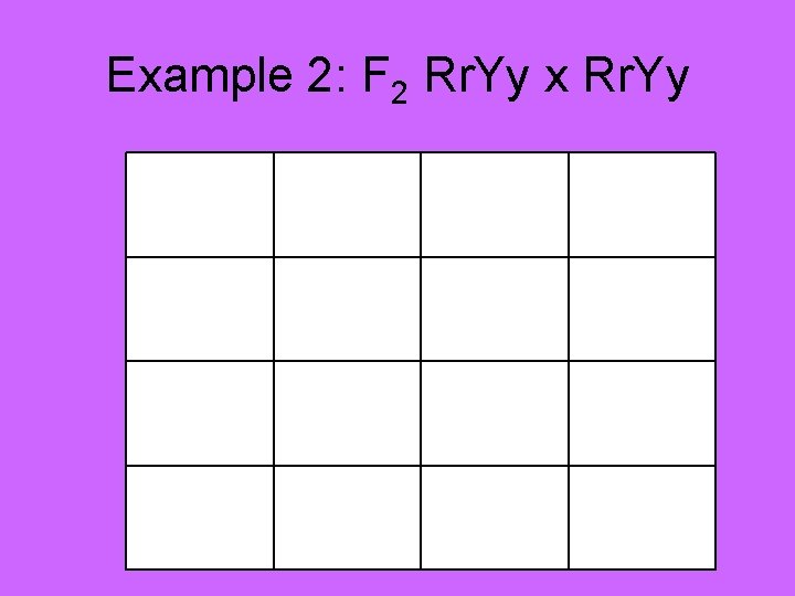 Example 2: F 2 Rr. Yy x Rr. Yy 