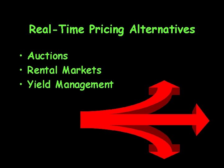Real-Time Pricing Alternatives • Auctions • Rental Markets • Yield Management 