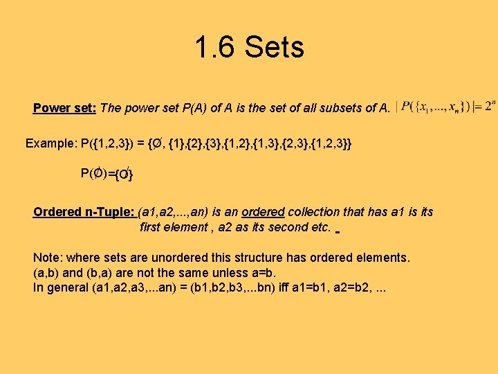 Discrete Math 6 A Max Welling Recap 1