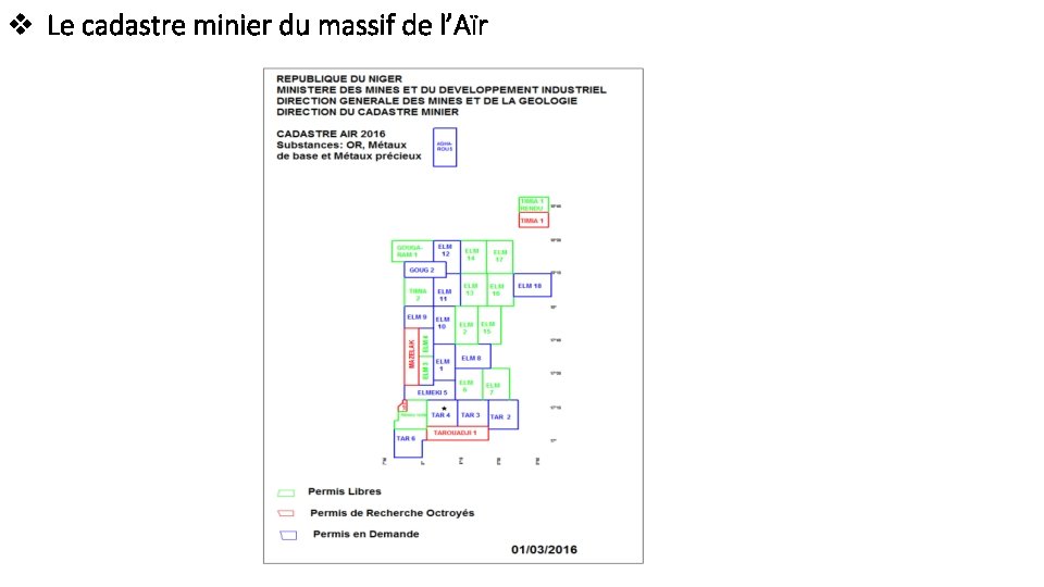 v Le cadastre minier du massif de l’Aïr 