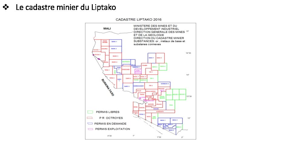 v Le cadastre minier du Liptako 