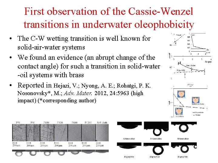 First observation of the Cassie-Wenzel transitions in underwater oleophobicity • The C-W wetting transition