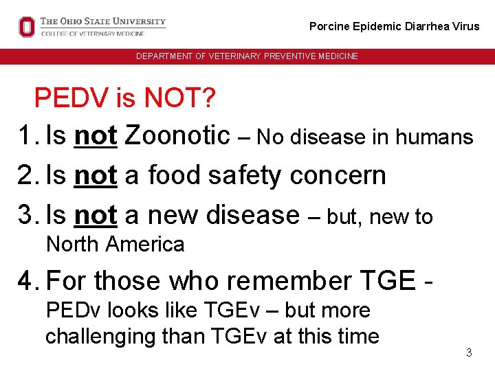 UNIT ID HERE IN ALL CAPS Porcine Epidemic Diarrhea Virus DEPARTMENT OF VETERINARY PREVENTIVE UNIT ID HERE IN ALL CAPS Porcine Epidemic Diarrhea Virus DEPARTMENT OF VETERINARY PREVENTIVE