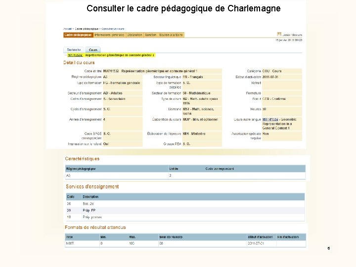 Consulter le cadre pédagogique de Charlemagne 6 