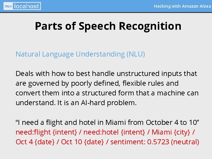 Hacking with Amazon Alexa Parts of Speech Recognition Natural Language Understanding (NLU) Deals with