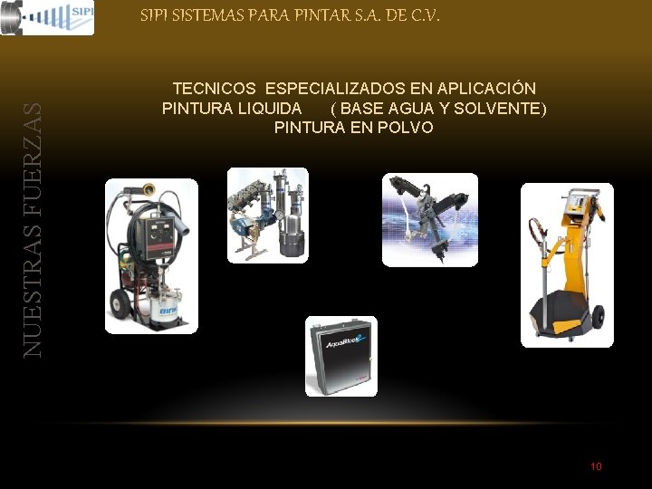 NUESTRAS FUERZAS SIPI SISTEMAS PARA PINTAR S. A. DE C. V. TECNICOS ESPECIALIZADOS EN