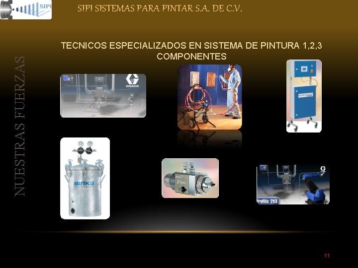 NUESTRAS FUERZAS SIPI SISTEMAS PARA PINTAR S. A. DE C. V. TECNICOS ESPECIALIZADOS EN