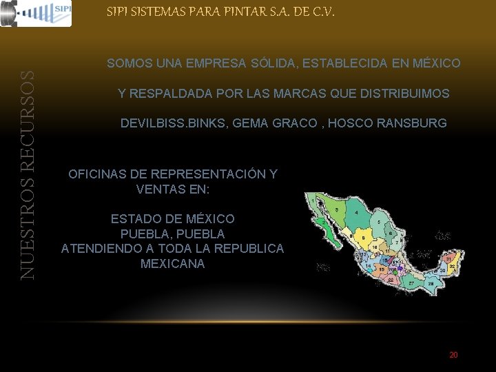 NUESTROS RECURSOS SIPI SISTEMAS PARA PINTAR S. A. DE C. V. SOMOS UNA EMPRESA