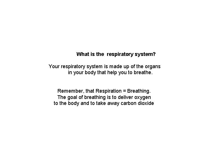  What is the respiratory system? Your respiratory system is made up of the