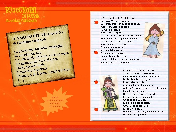 LAGGIO L I V L E TO D IL SABA Leopardi o di Giacom LAGGIO L I V L E TO D IL SABA Leopardi o di Giacom