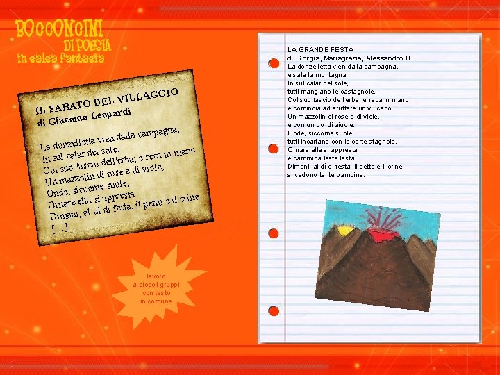 LAGGIO L I V L E TO D IL SABA Leopardi o di Giacom LAGGIO L I V L E TO D IL SABA Leopardi o di Giacom