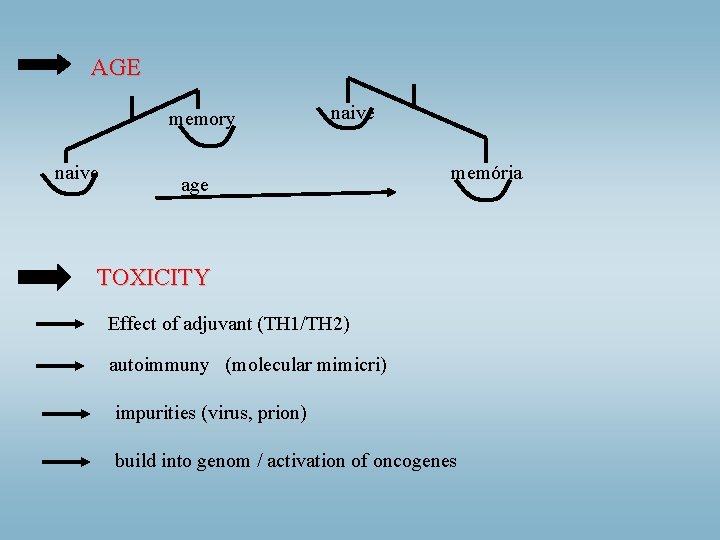 AGE memory naive age memória TOXICITY Effect of adjuvant (TH 1/TH 2) autoimmuny (molecular